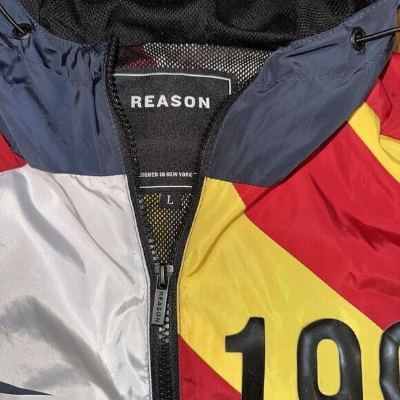 Reason Anorak Jacket 1992 Multi Color Pullover Men's L - Picture 3 of 5